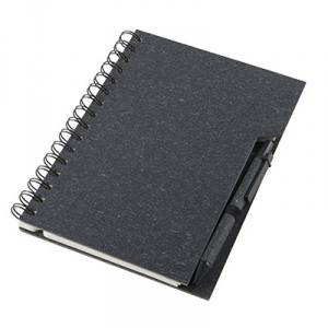 Coloured eco notebook with pen