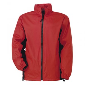 Waterproof sports windbreaker with thermo-sealed seams