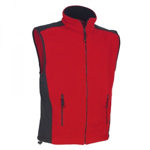 Fleece-lined waistcoat with contrasting shoulders and sides