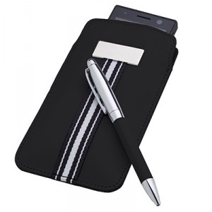 Phone holder with pen set