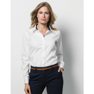 Dames Contrast Premium Oxford Shirt Long Sleeved