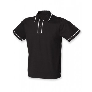 Mens Contrast Piped Stretch Polo