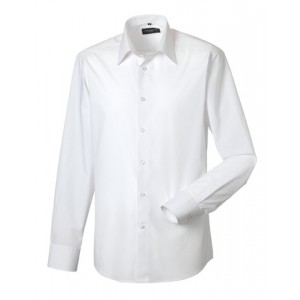 Men`s Long Sleeve PolyCotton Easy Care Tailored Poplin Shirt