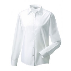 Dames Poly-Cotton Easy Care Poplin Shirt met Lange mouwen
