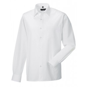 Heren Poly-Cotton Easy Care Poplin Shirt met Lange mouwen