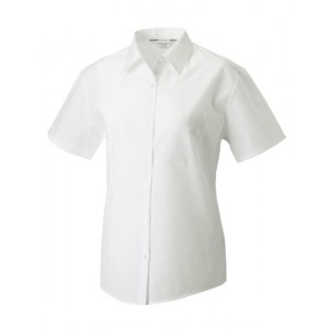 Dames Poly-Cotton Easy Care Poplin Shirt met Korte mouwen