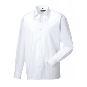 Heren Pure Cotton Easy Care Poplin Shirt met Lange mouwen
